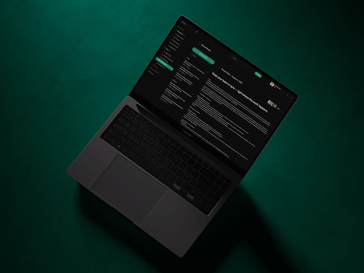 MyOps MyTeam dashboard with key performance metrics on a laptop